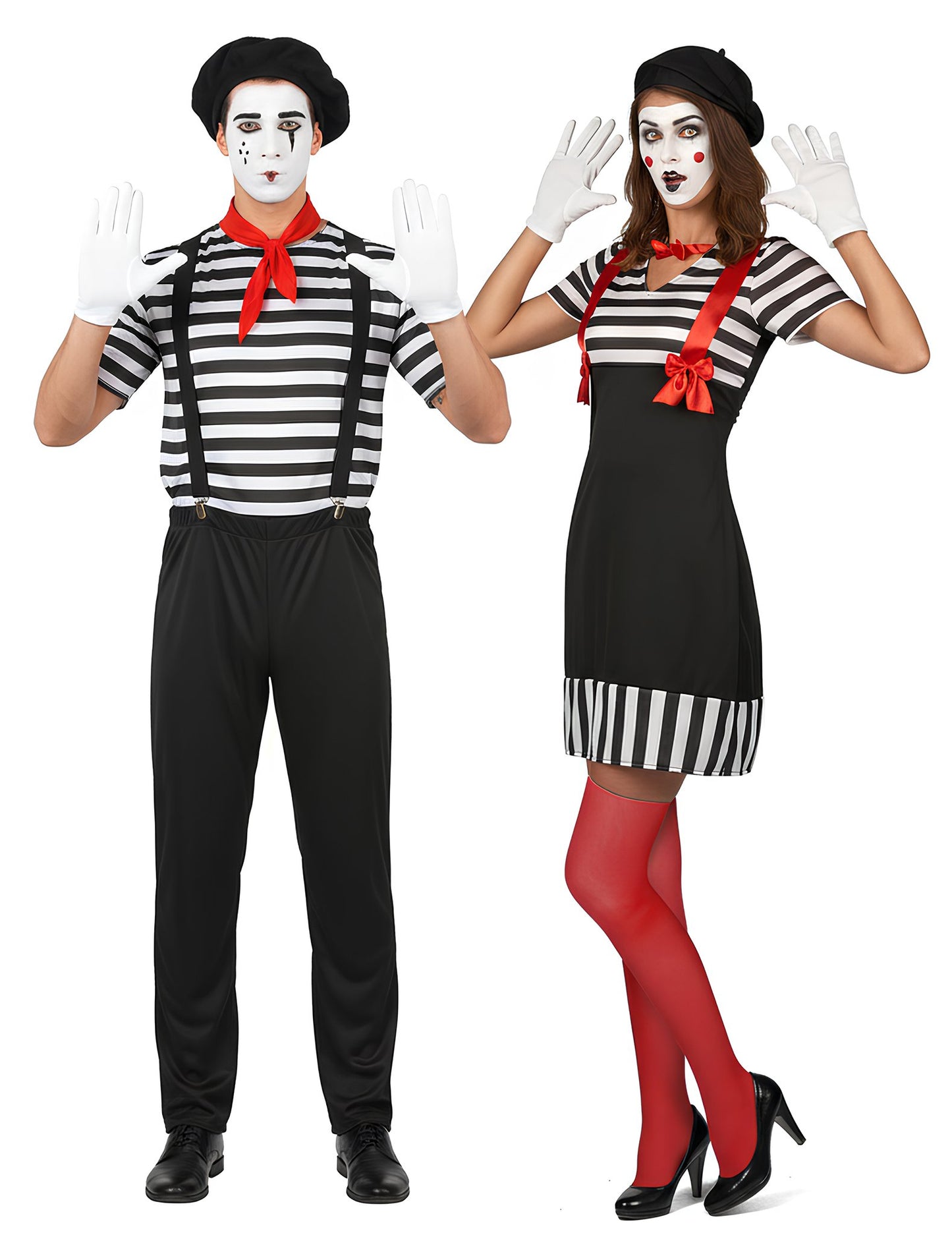 Kostým pre dospelého čiernobieleho pantomíma