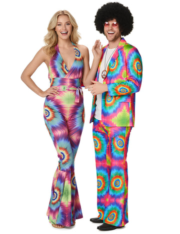 Kostým pre dospelého psychedelického hippie páru