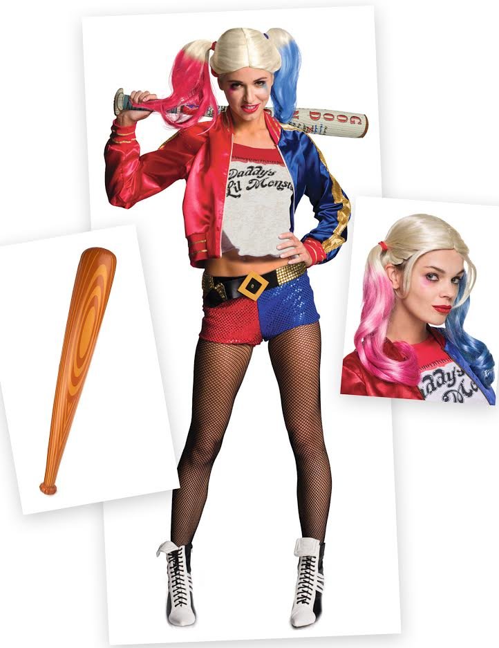 Súprava kostýmu a doplnku Harley Quinn pre ženy