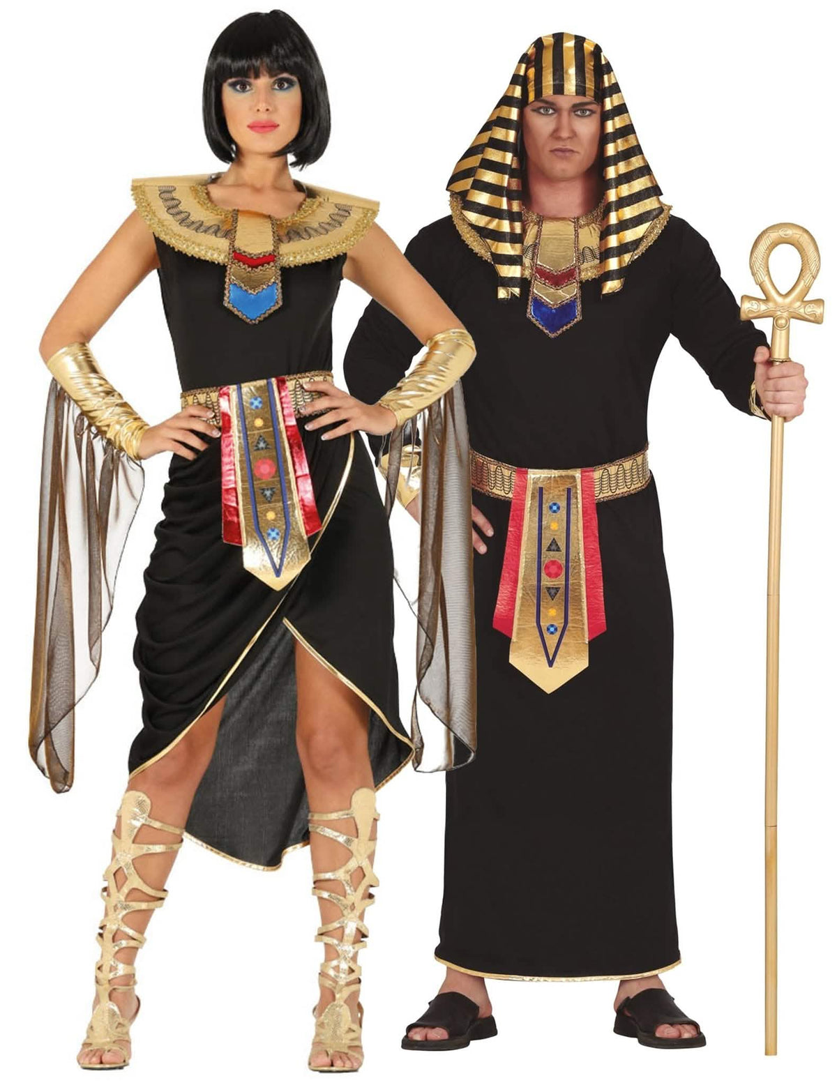 Čierny egyptský párový kostým pre dospelých