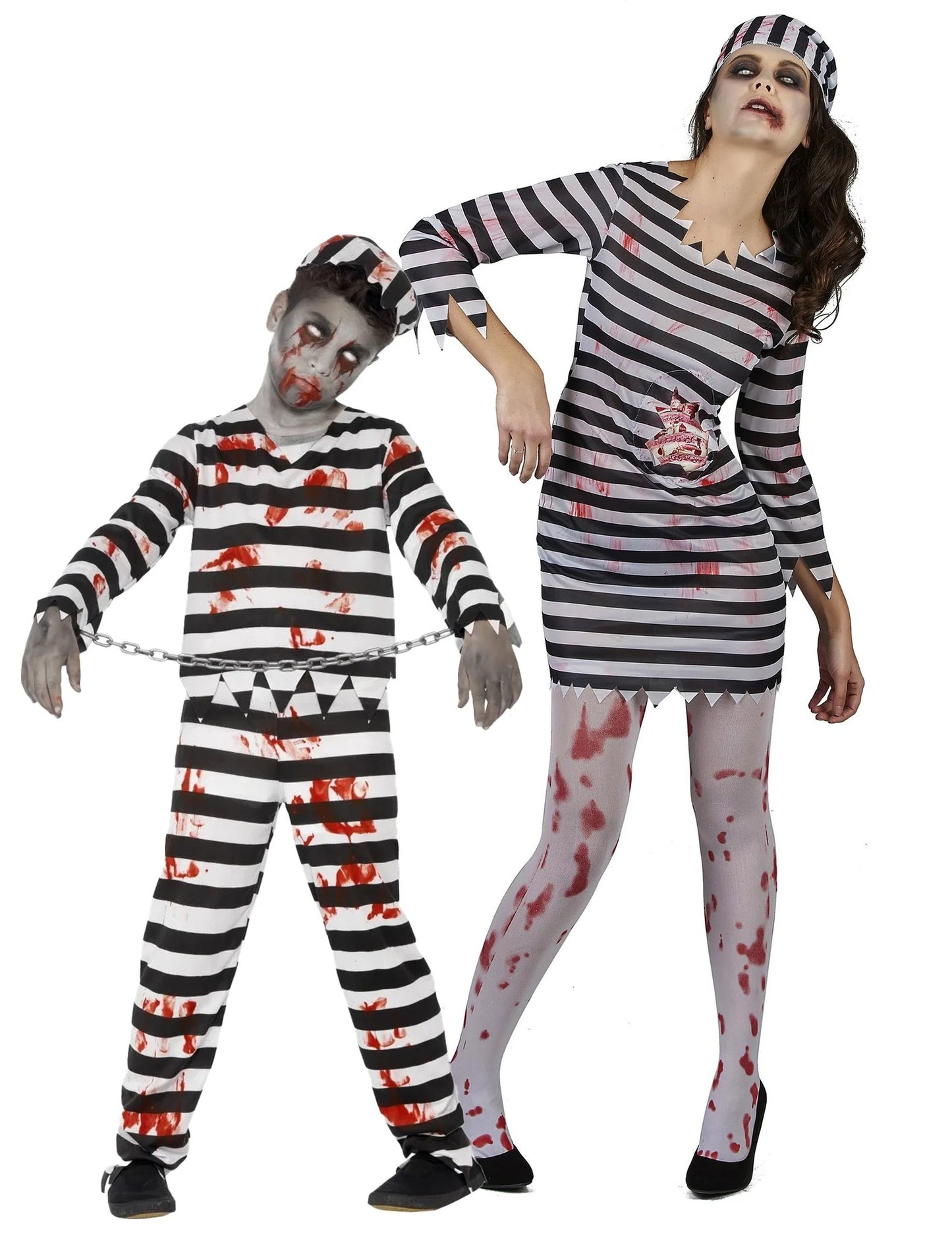 Dvojkostým zombi väzňa matky a syna na Halloween