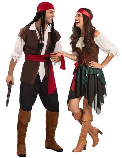 Kostým pruhovaného pirátskeho páru