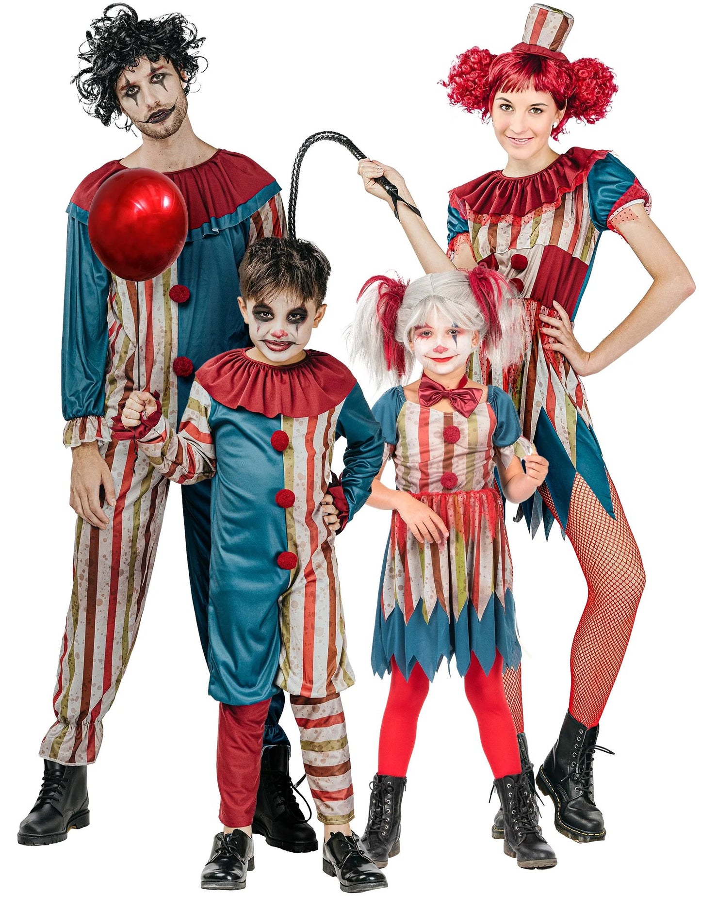 Rodinný kostým klauna vraha na Halloween