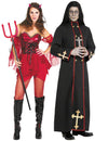 Sexy párty kostým diabolky a démonického mnícha na Halloween pre dospelých