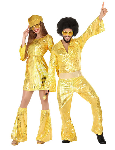 Zlatý disco pár kostým