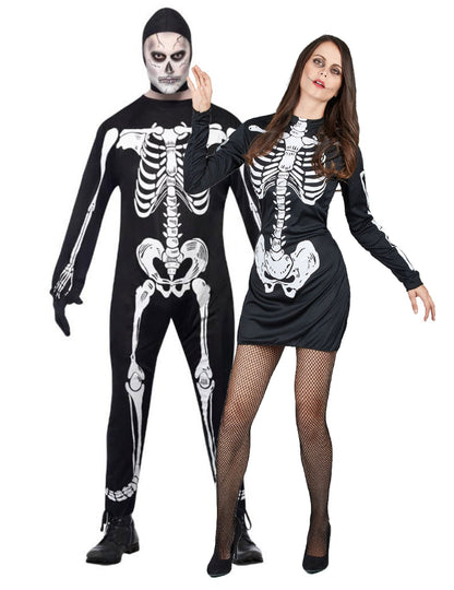 Pár kostým kostlivca na Halloween