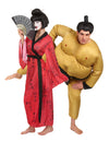 Párový kostým pre dospelých sumo a gejša
