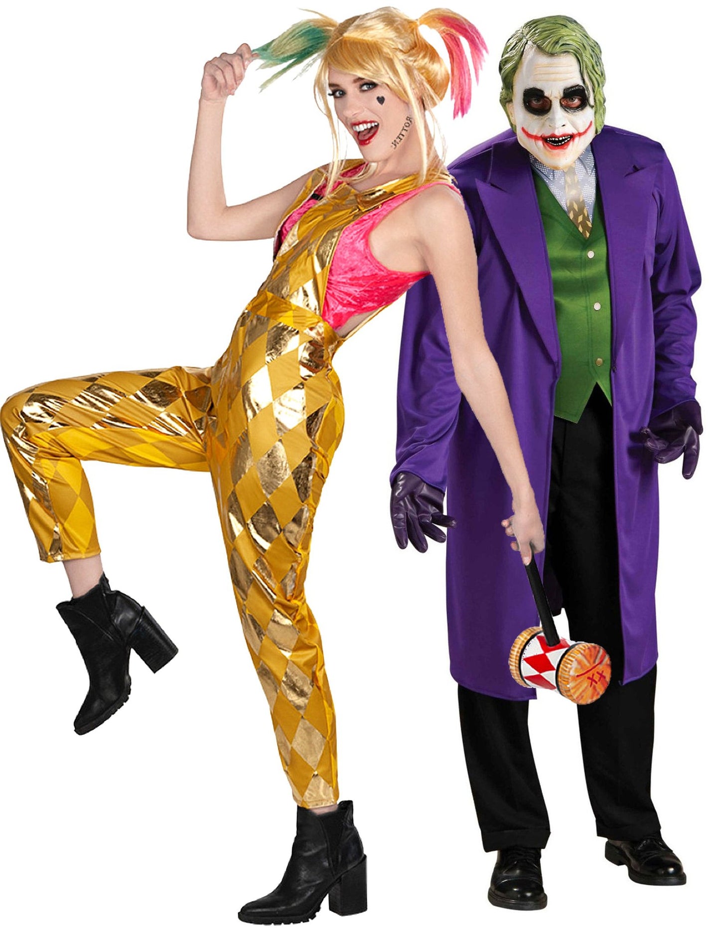 Párový kostým Harley Quinn Birds of Prey™ a Joker The Dark Knight™ na Halloween pre dospelých