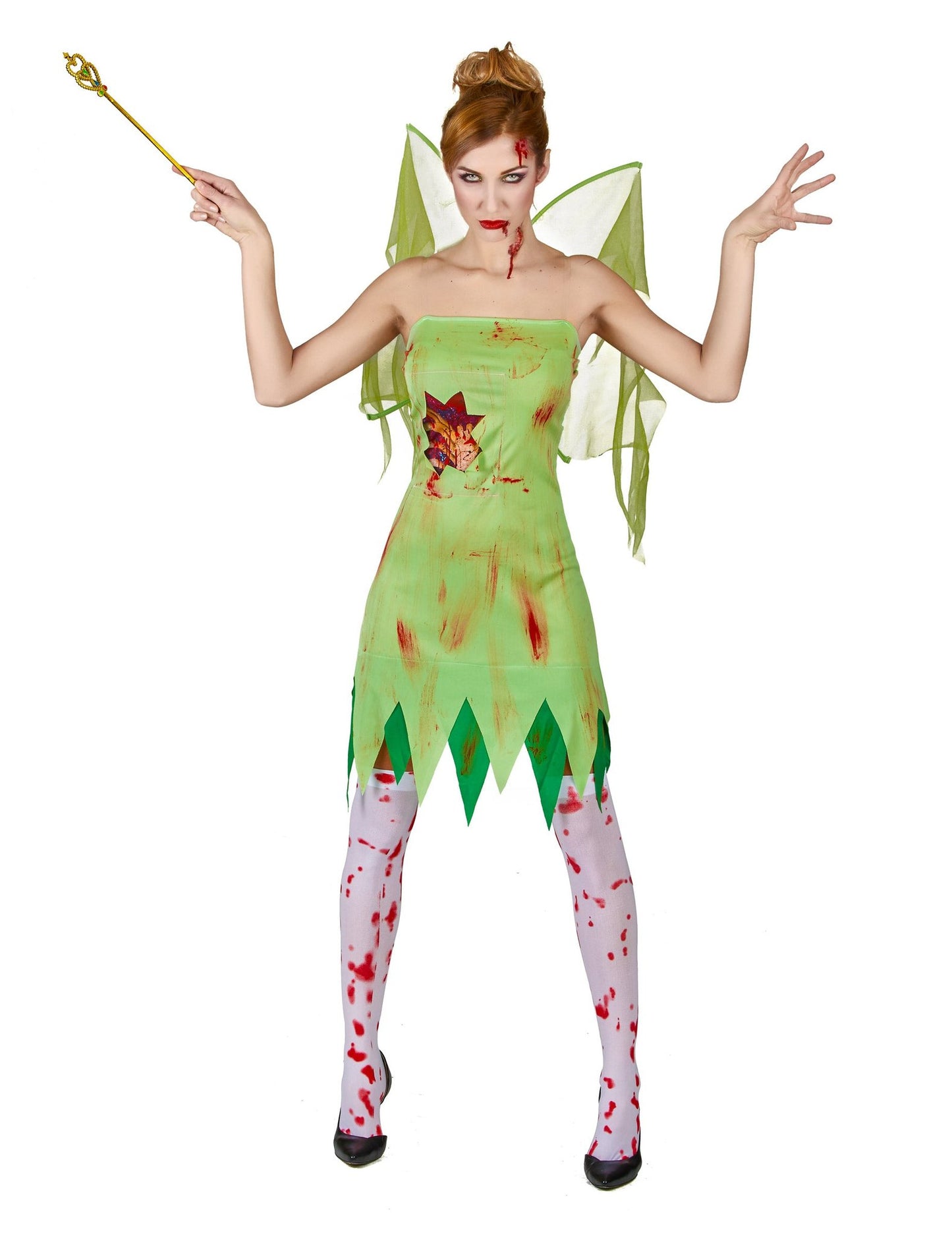 Balíček dámskeho halloweenského kostýmu krvavej zelenej víly