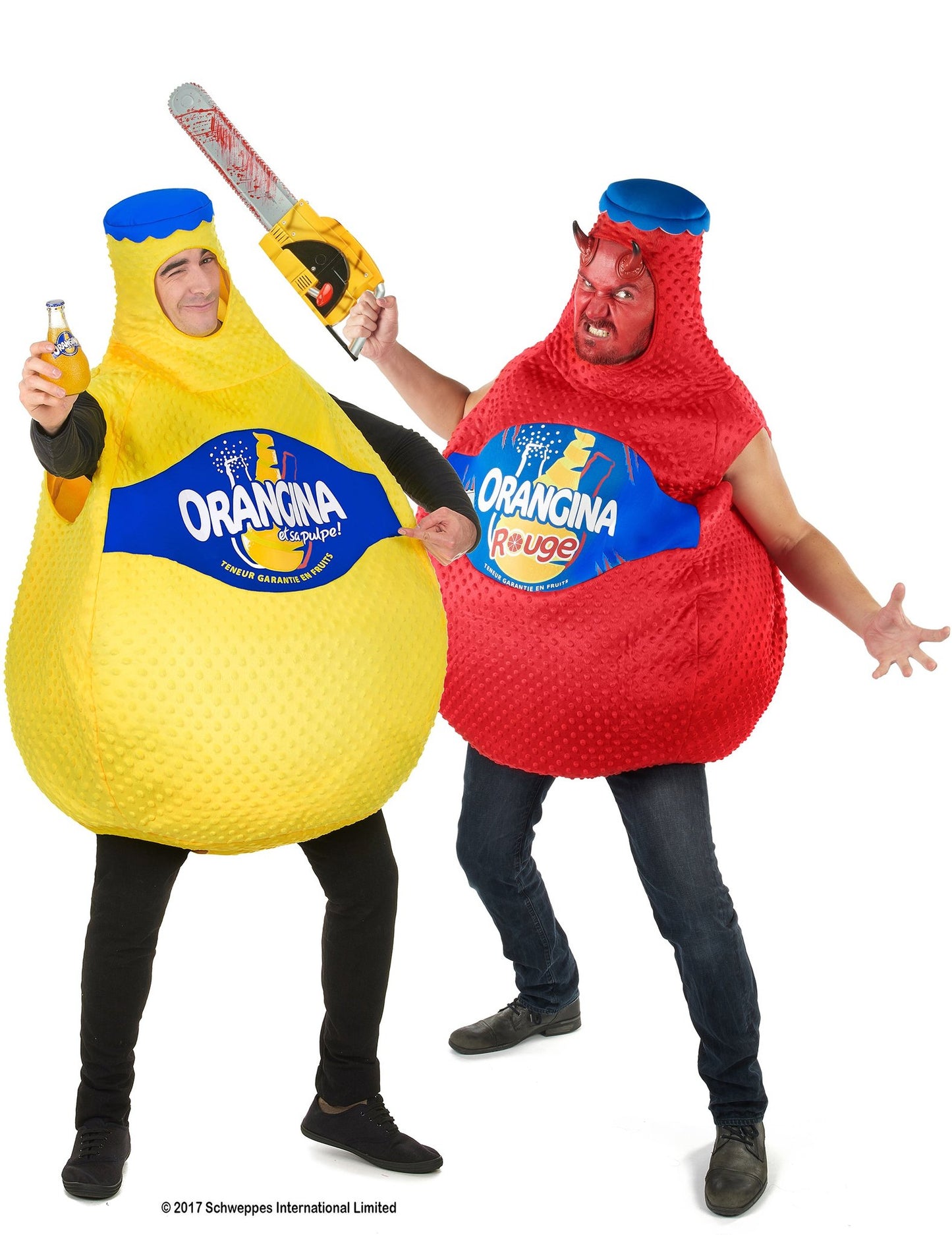 Párový kostým fliaš Orangina™ pre dospelých