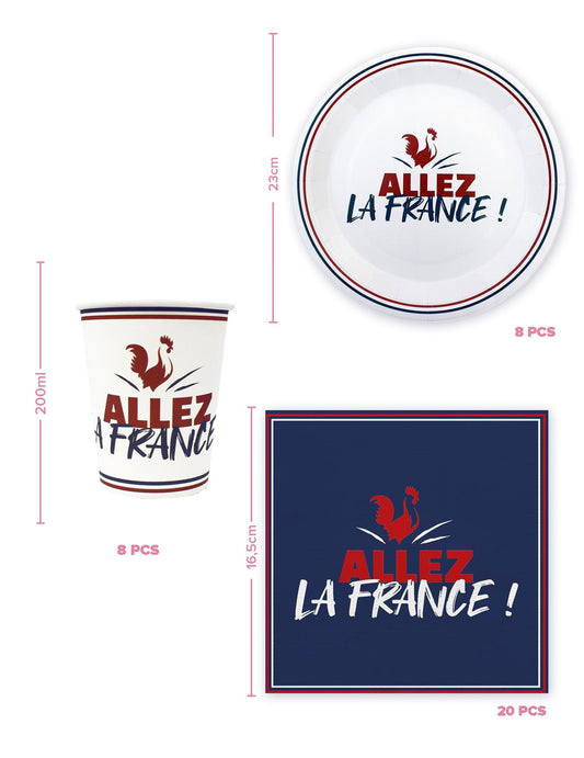 Jednorazová sada riadu Allez la France
