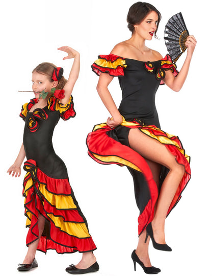Kostým flamenco tanečnice pre pár matka a dcéra