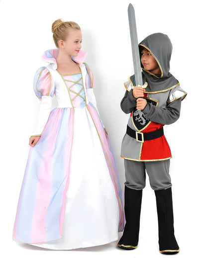 Detský pár kostým rytiera a princeznej