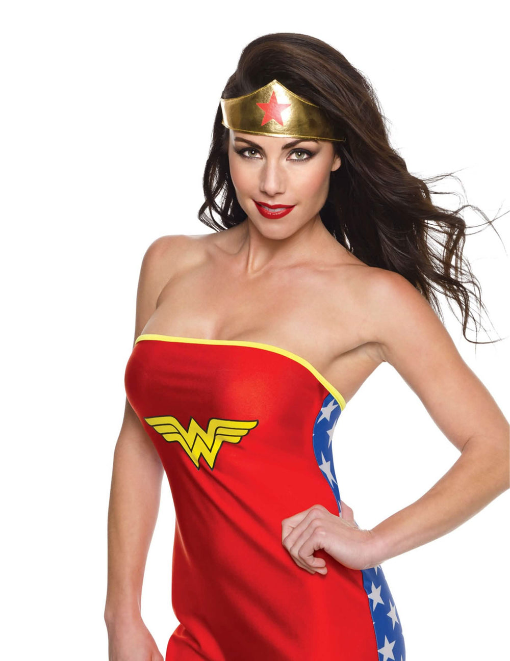Tiarа Wonder Woman™ pre ženu zlatej farby s červenou hviezdou