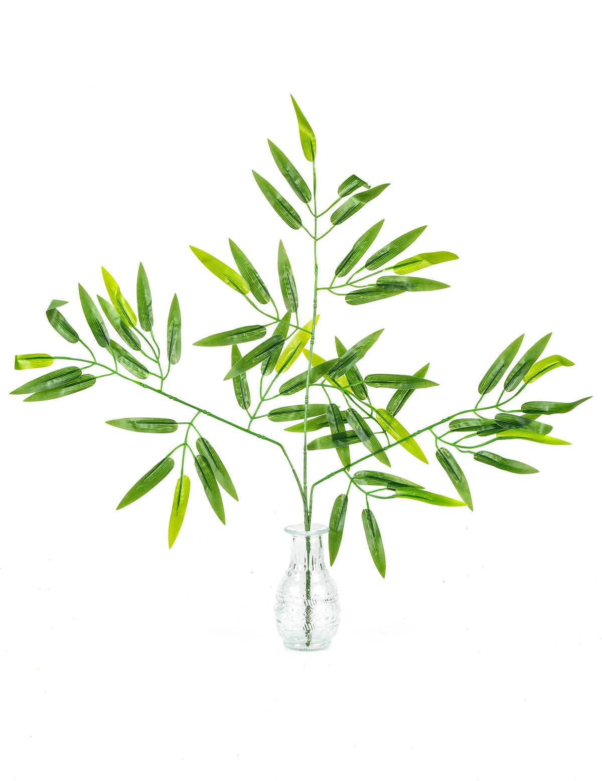 Tige de bambou tropicale pour décoration verte à 60 feuilles