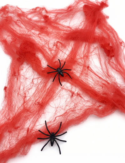 Červená pavučina s pavúkmi 20 g Halloween