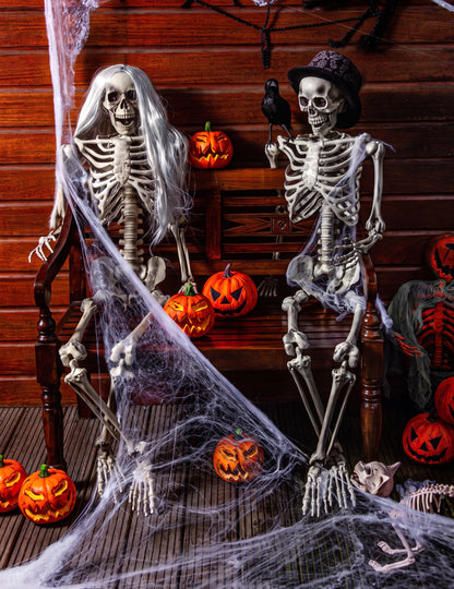 Biela pavučina s pavúkmi 20 g Halloween