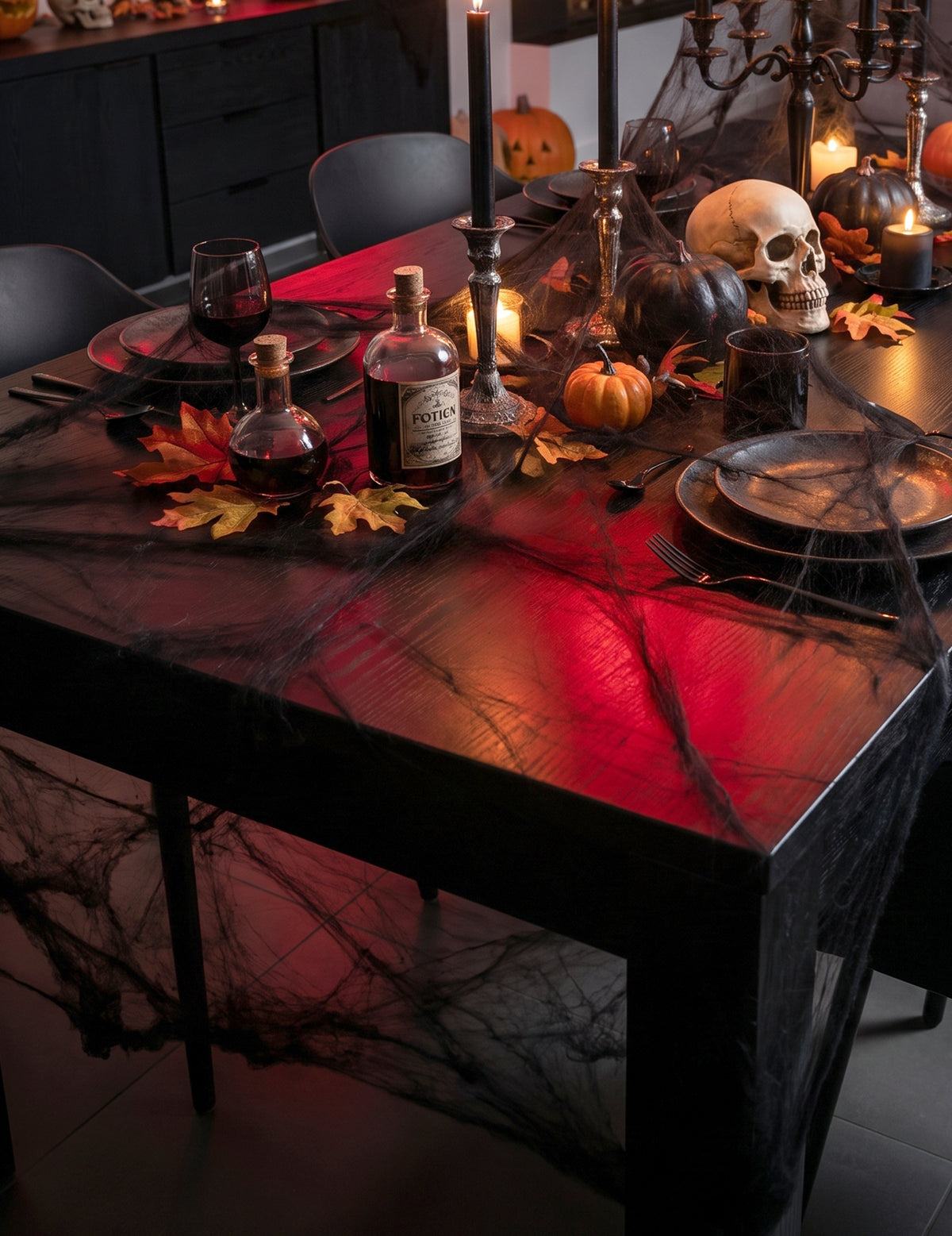 Čierna pavučina s pavúkmi 20 g Halloween