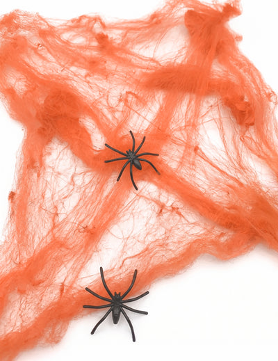 Oranžová pavučina s pavúkmi 20 g Halloween