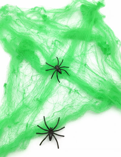 Zelená pavučina s pavúkmi 20 g Halloween