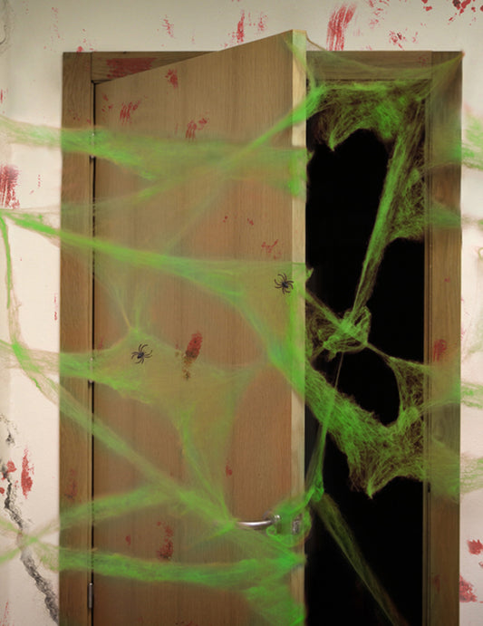 Zelená pavučina s pavúkmi 20 g Halloween
