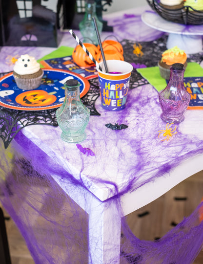 Violet Spider Web s pavúkami 20 g Halloween