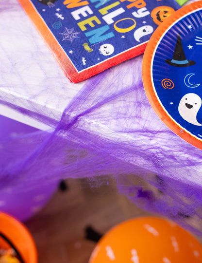 Violet Spider Web s pavúkami 20 g Halloween