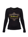 Sweat-shirt Tollwut DARE pour femme noir avec logo jaune et marron