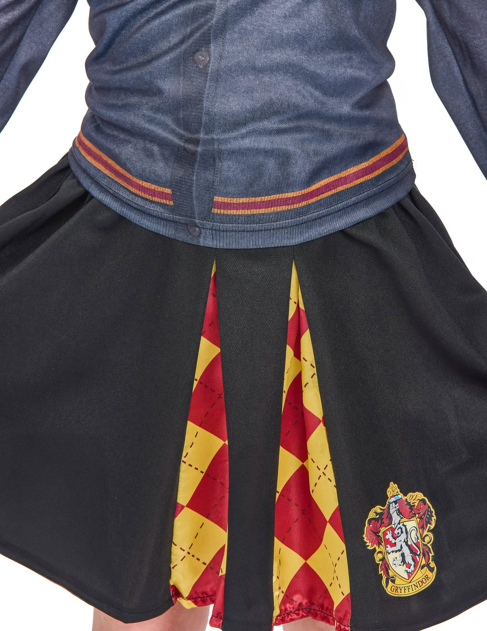 Detail na záhyby a vzor sukne topu so sukňou Gryffindor Harry Potter