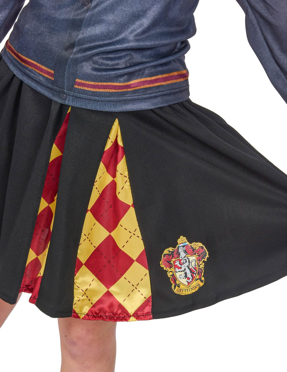 Detail erbu a vzorov sukne topu so sukňou Gryffindor Harry Potter
