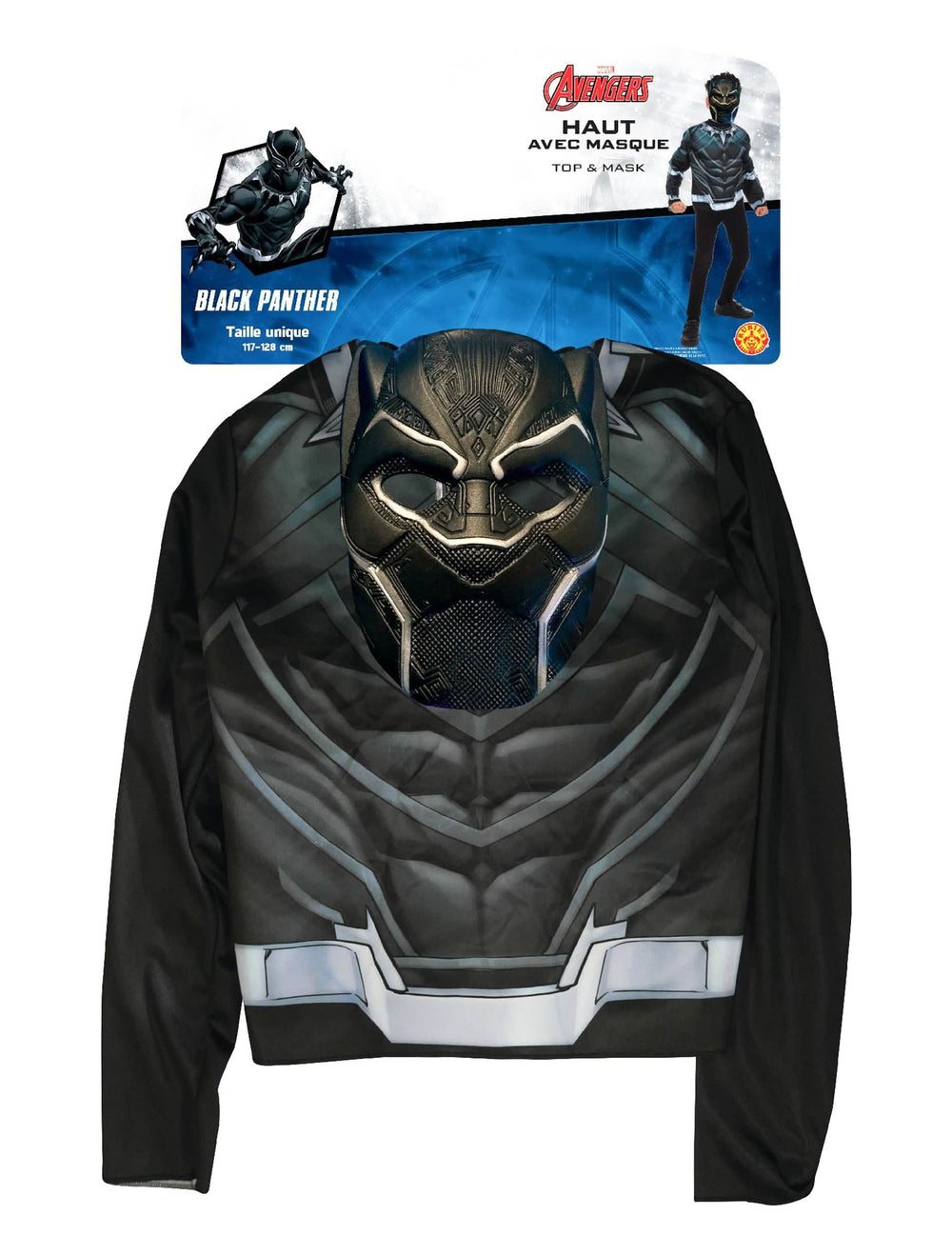 Ploché pohľad spredu na top s maskou Black Panther
