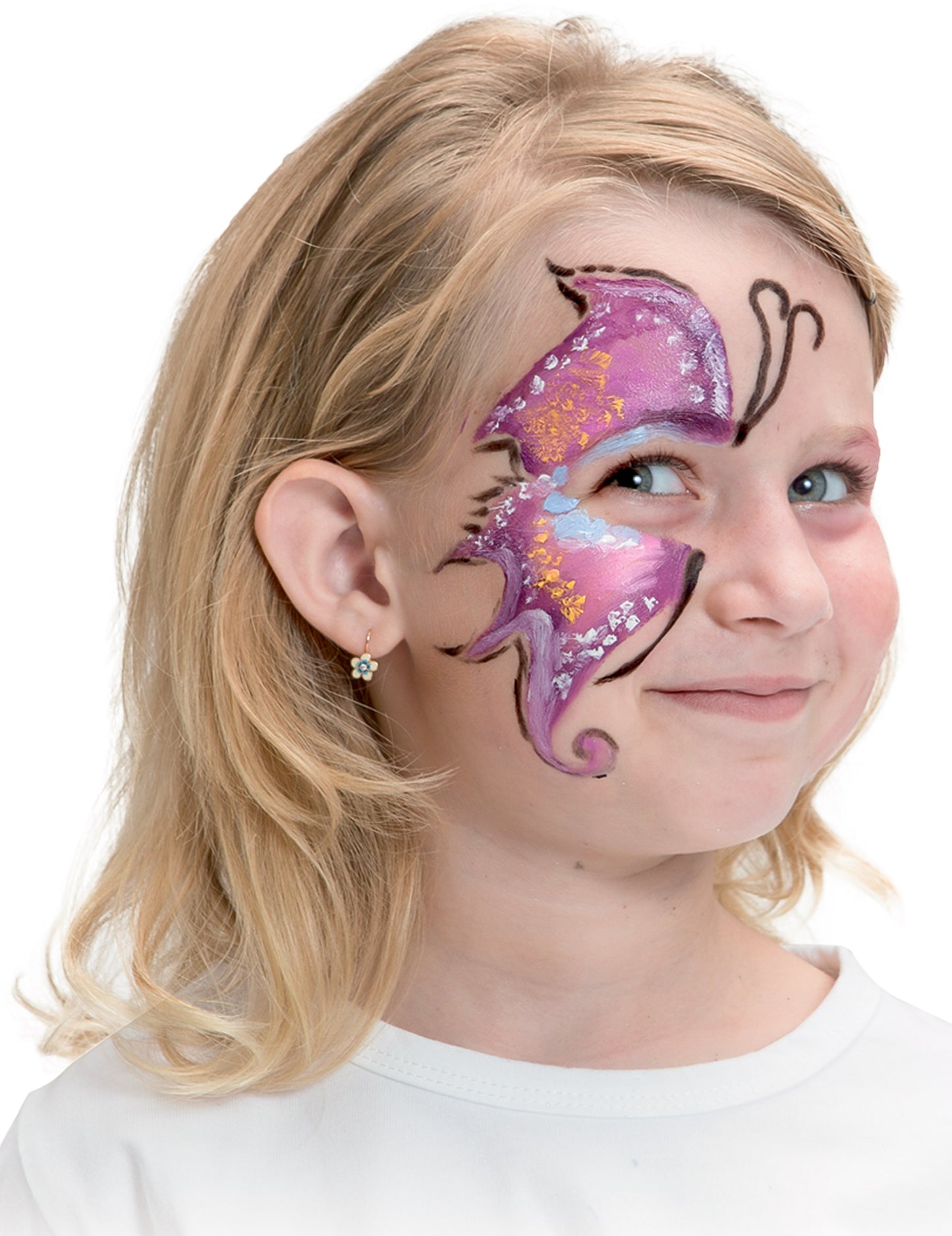 Exemple de maquillage papillon du tour maquillage à l'eau pour fille
