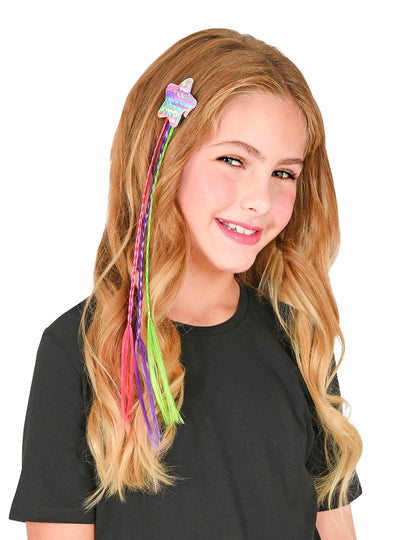 Viacfarebné vrkoče s hviezdou s vlasmi