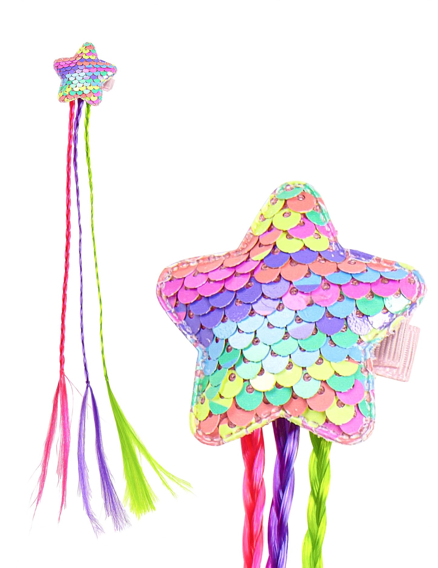 Viacfarebné vrkoče s hviezdou s vlasmi