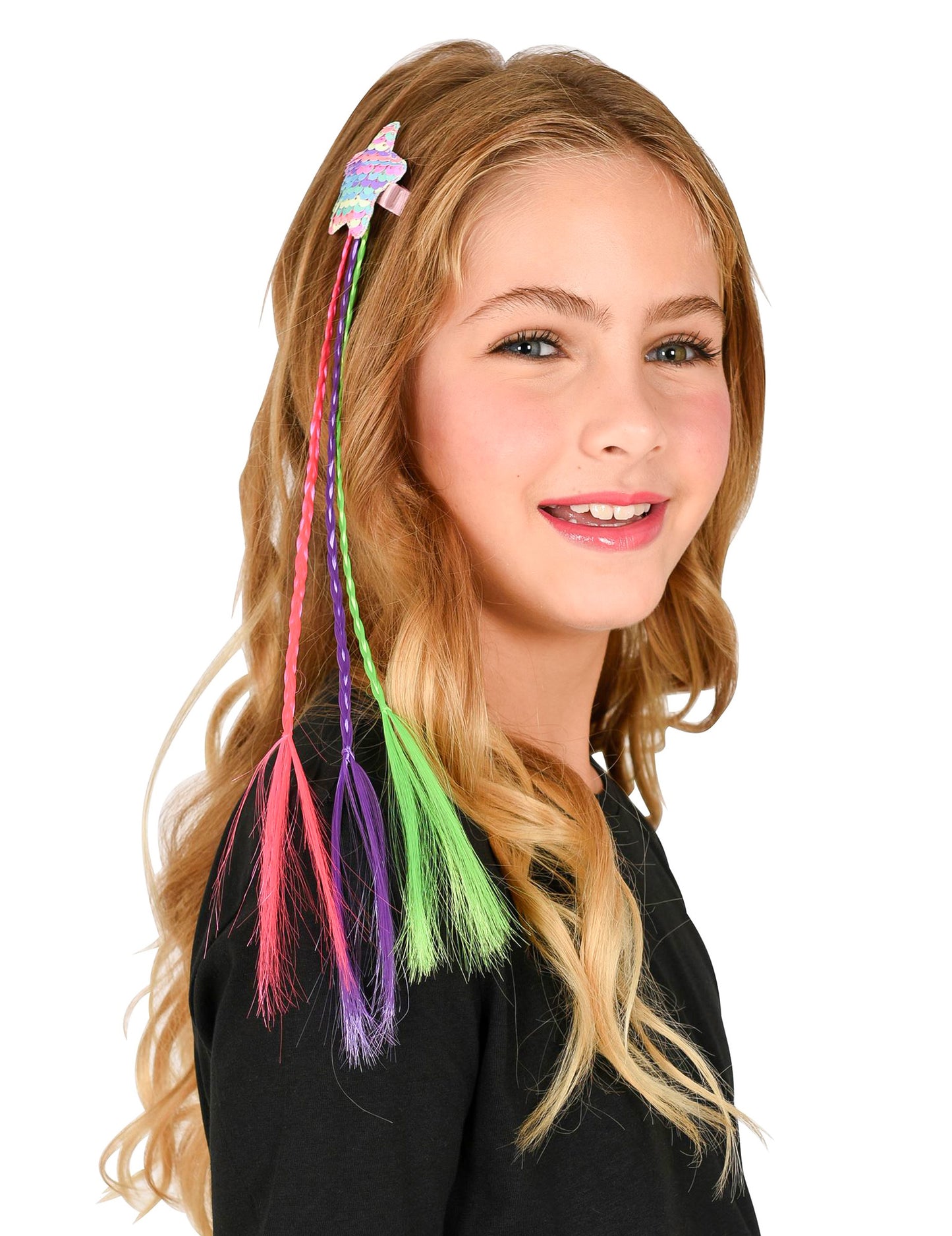 Viacfarebné vrkoče s hviezdou s vlasmi