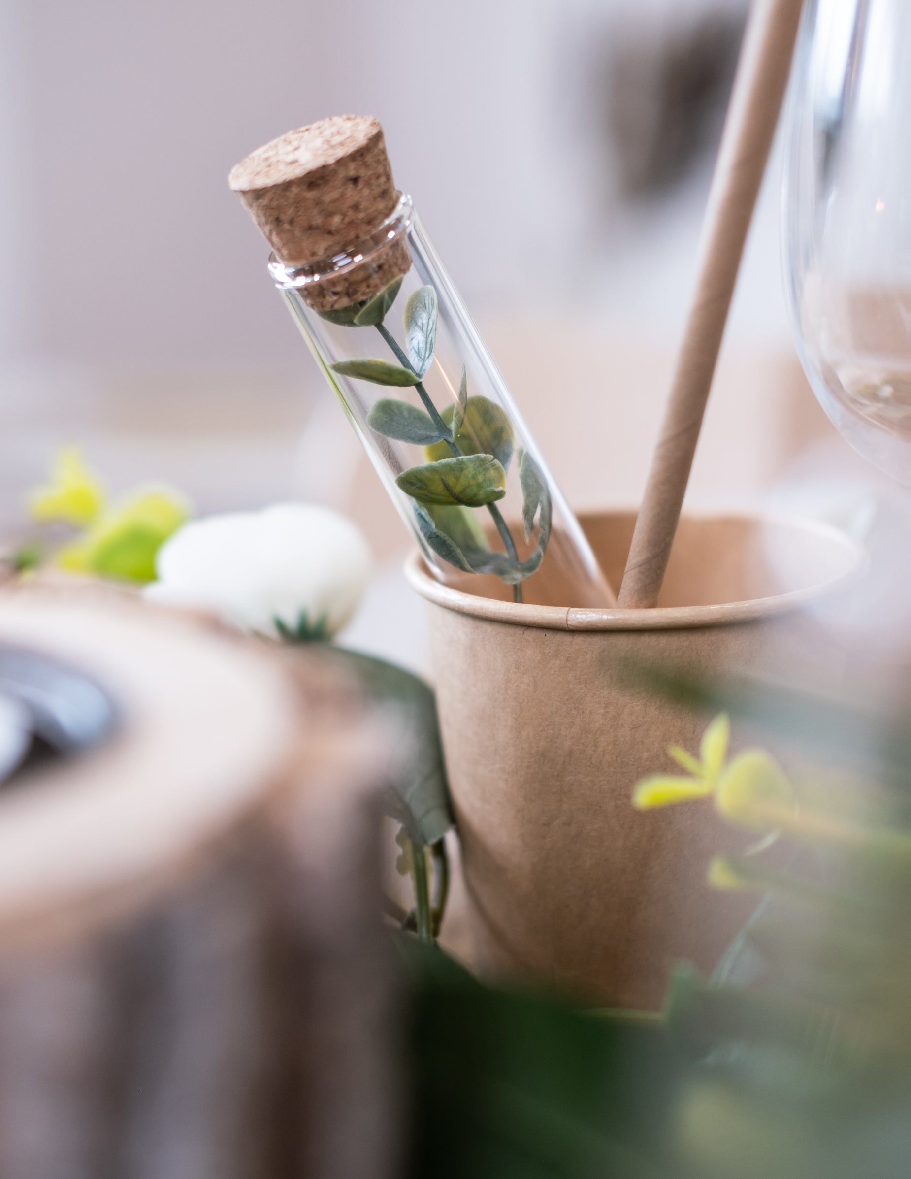 Scéna v pohári zo sklenenej skúmavky na párty