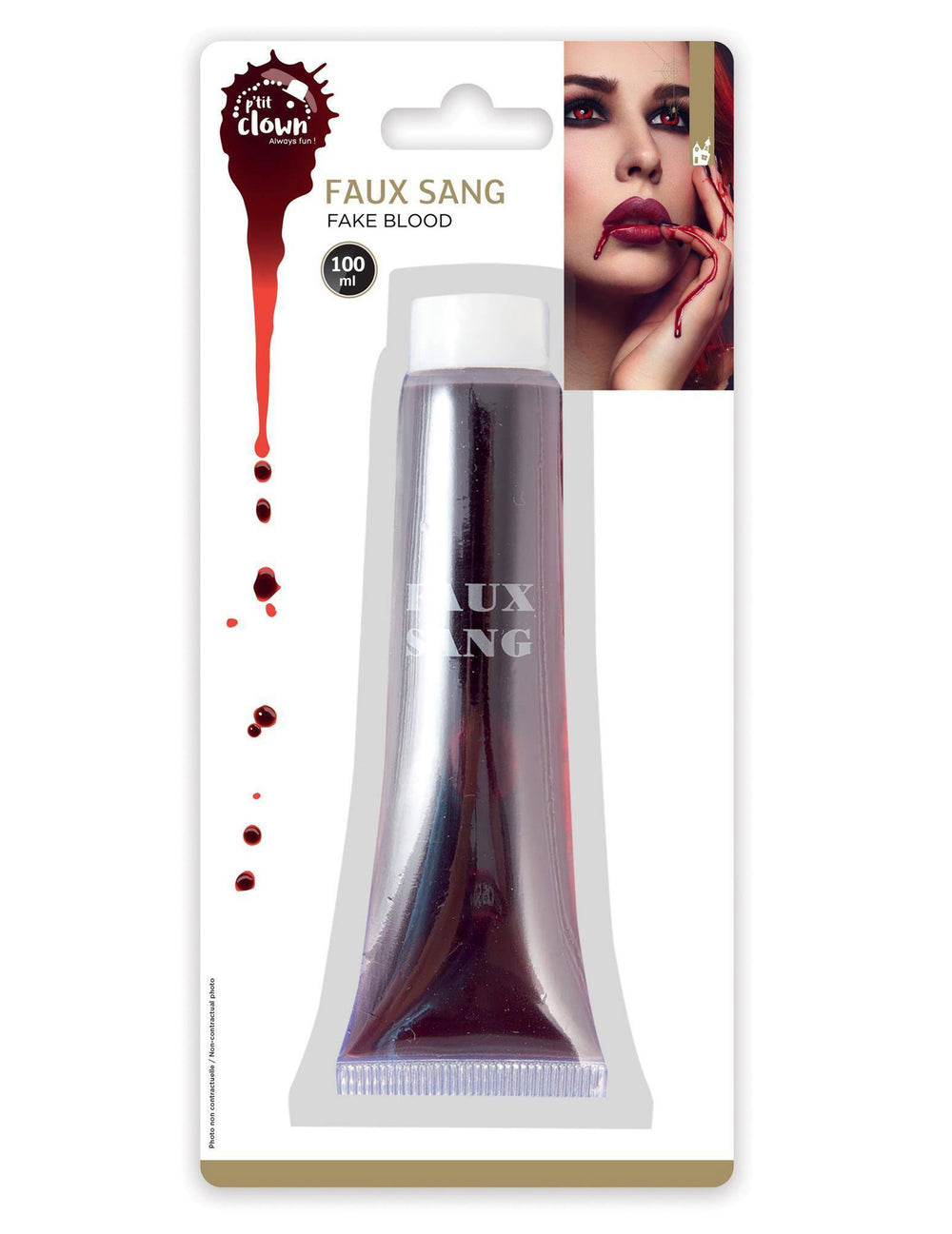 Tube de faux sang Halloween pour adulte rouge 100 ml