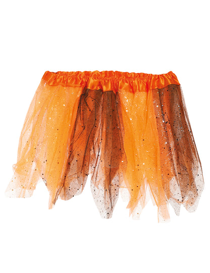 Tutu Two -Tone Black and Orange s dievčenskými flitrami