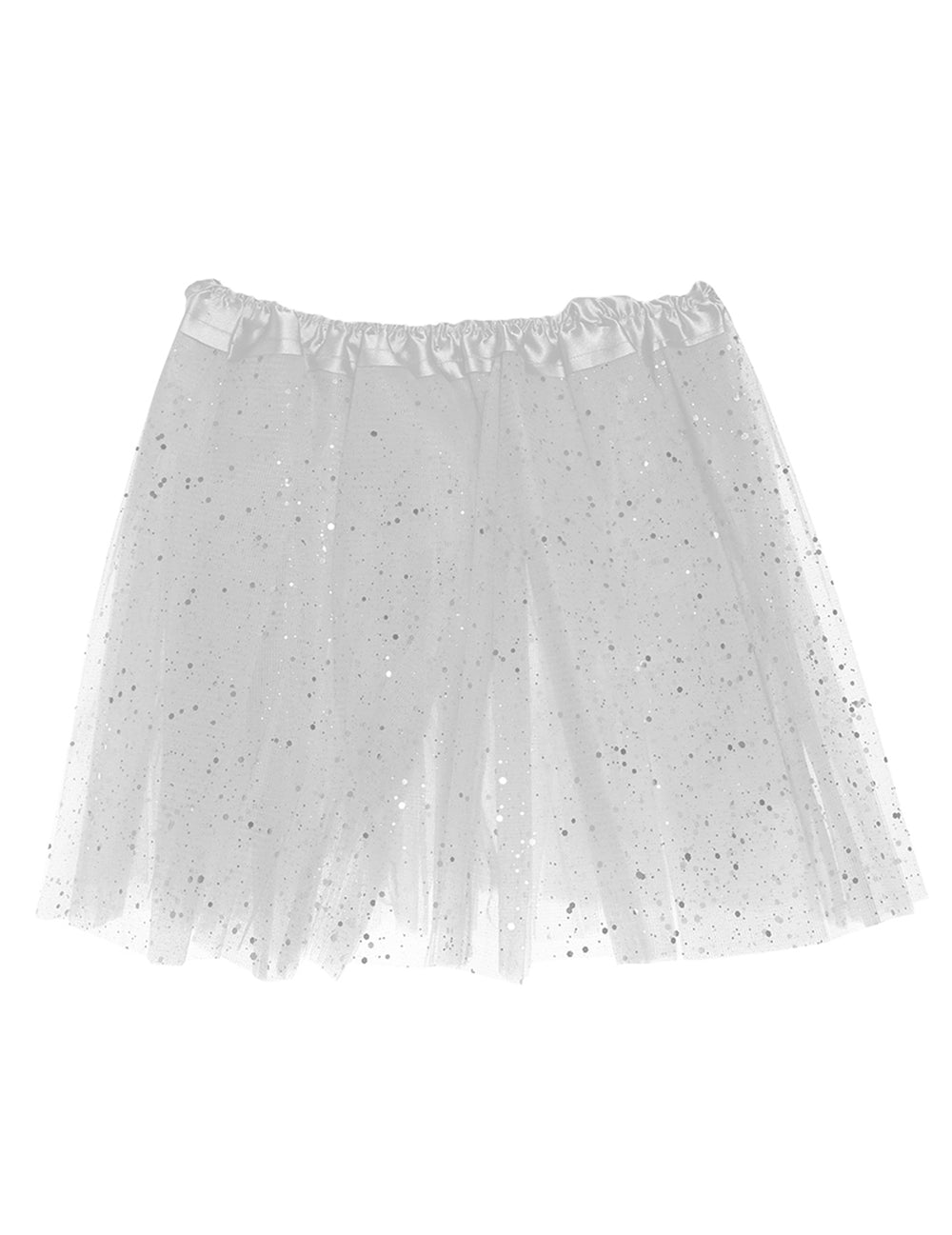 Vue à plat du tutu à paillettes pour fille blanc
