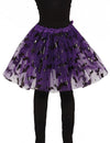 Tutu chauve-souris pour fille violet avec motifs noirs