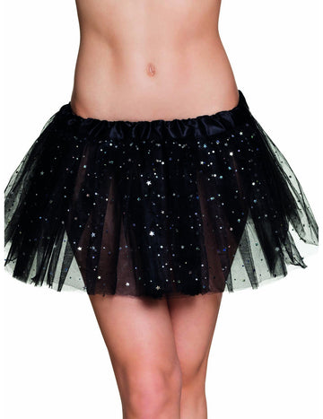 Tutu étoile scintillante pour femme noir