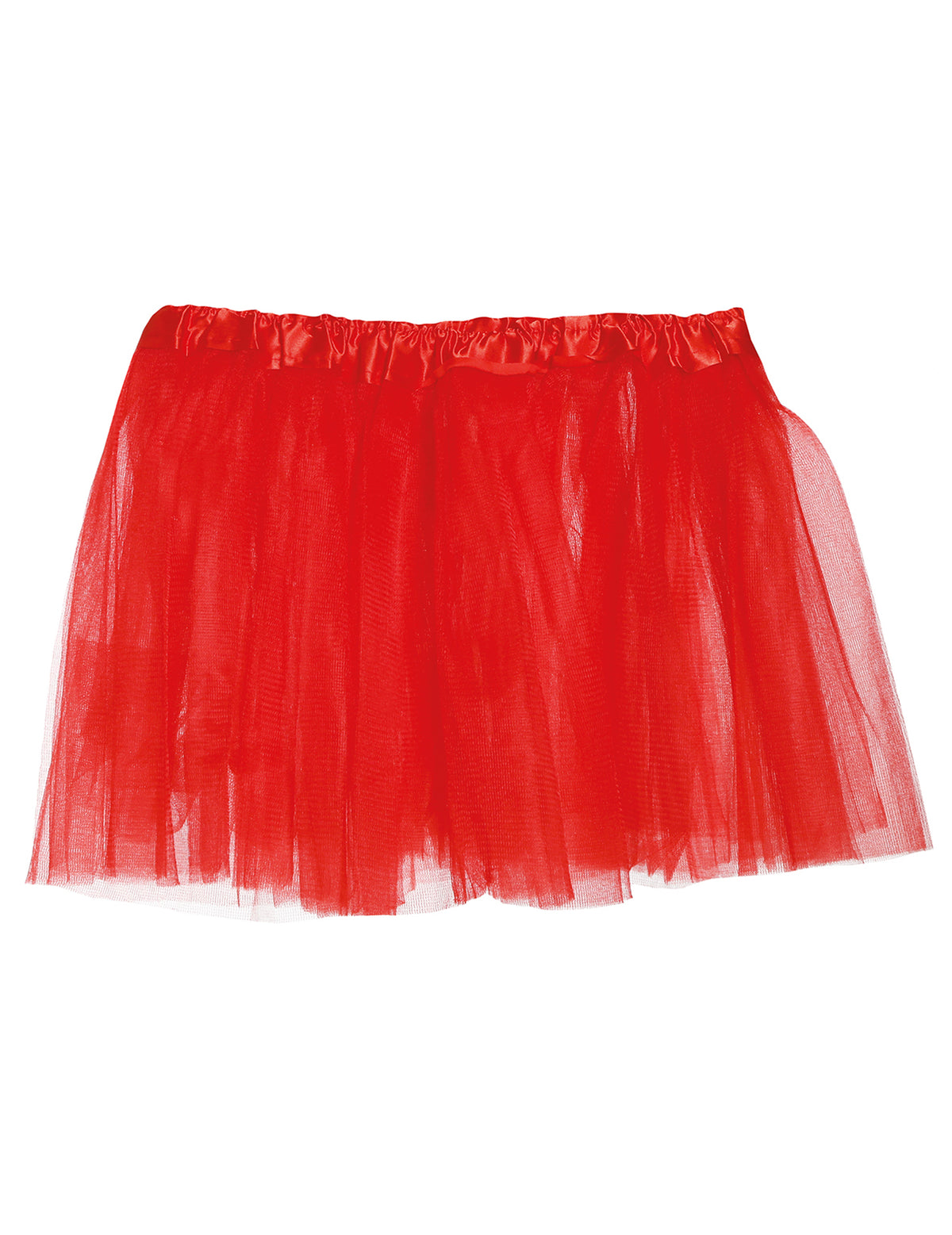 Vue de face du tutu pour enfant rouge en tulle