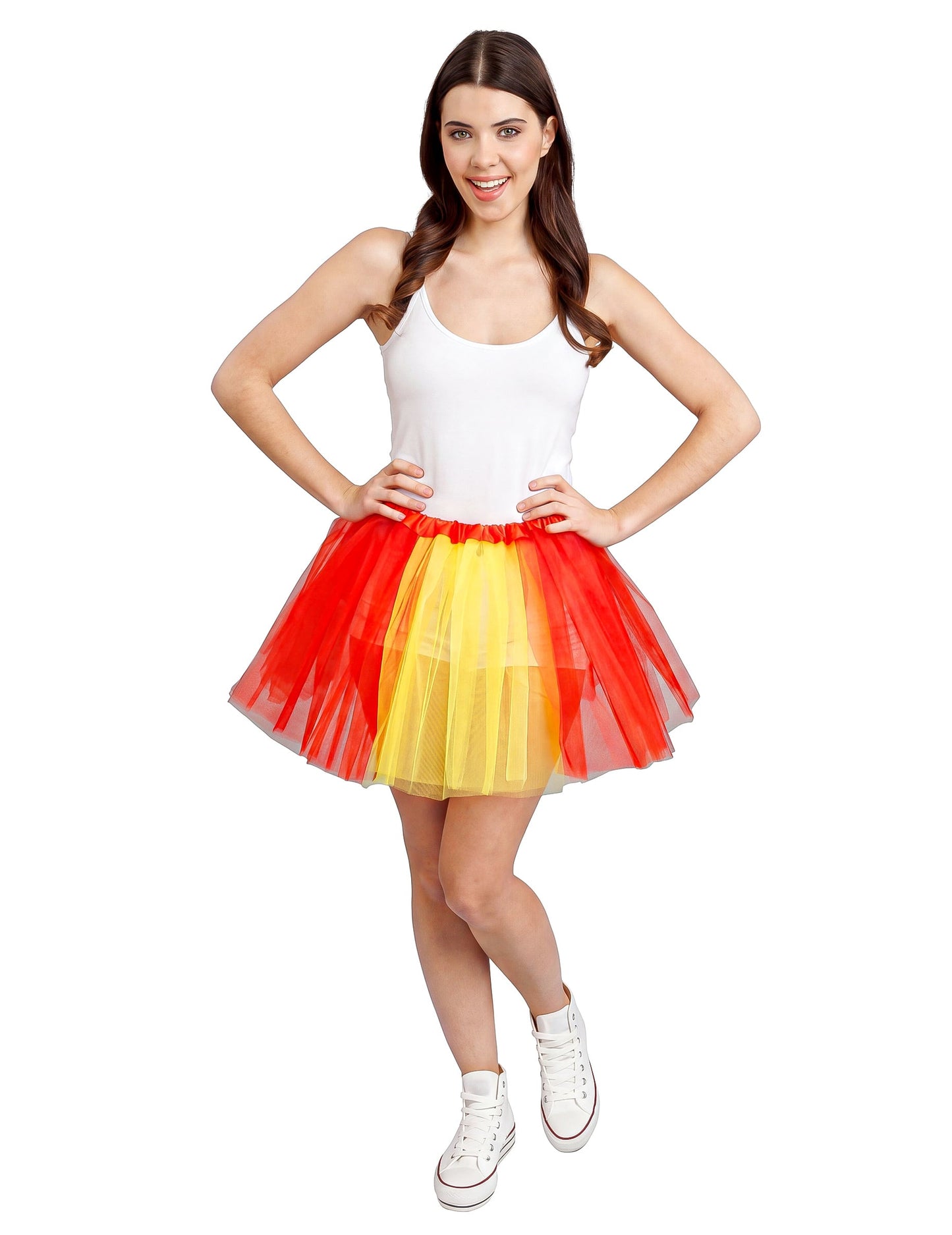 Červená a žltá tutu sukňa Španielsko 39 cm