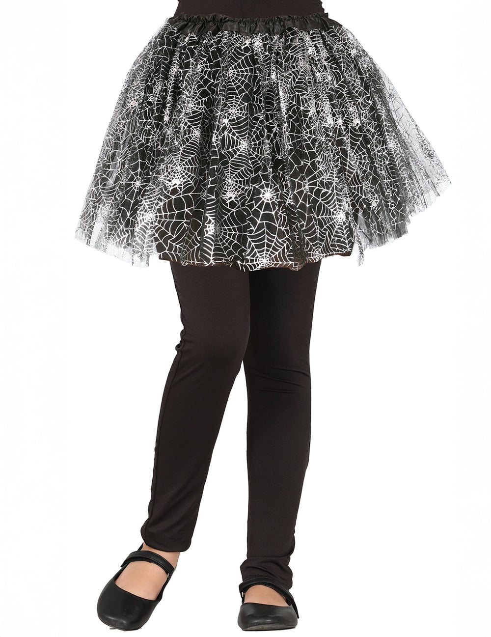 Tutu toiles d'araignées pour fille noir et argenté