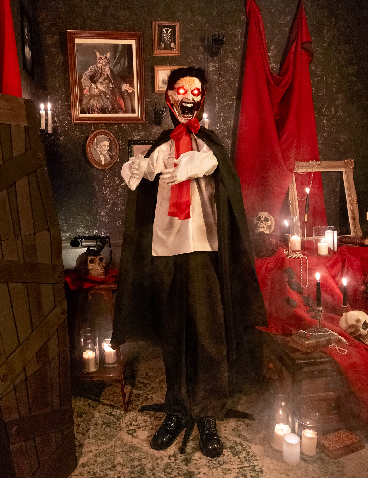 Mise en situation dans un décor d'Halloween du vampire maudit animé