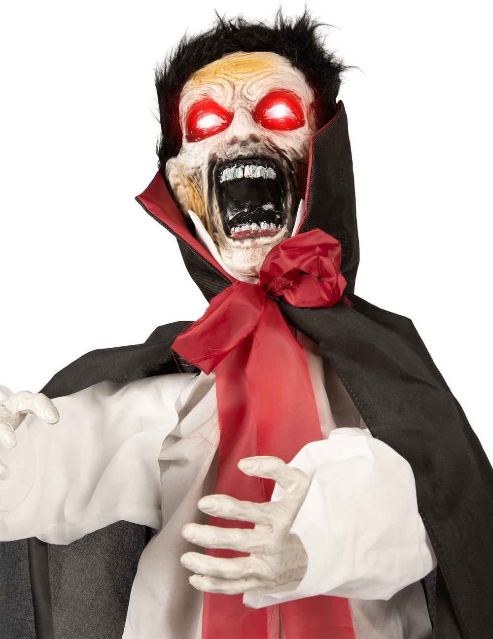 Détail du buste et des mains du vampire maudit animé