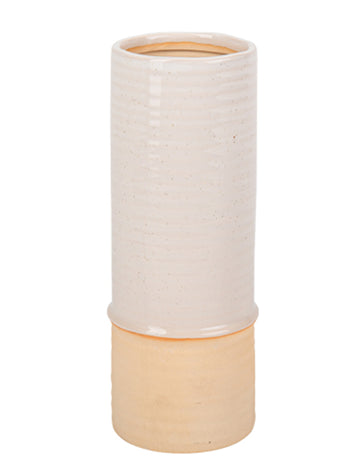 Béžová melírovaná a piesková váza 19 cm keramický