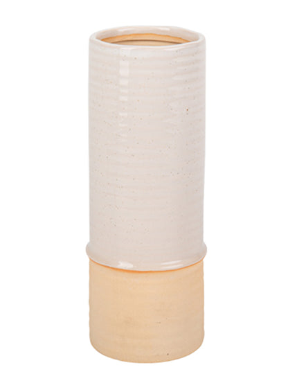 Béžová melírovaná a piesková váza 19 cm keramický