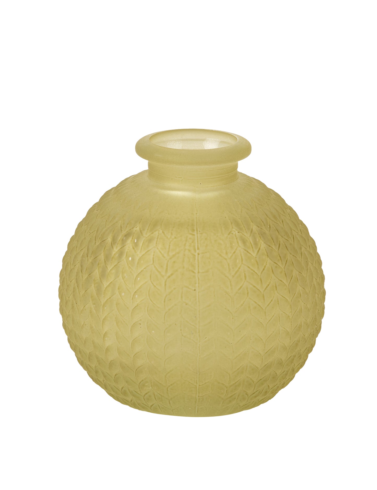 Váza z brúseného skla pistáciovej farby v bohémskom štýle