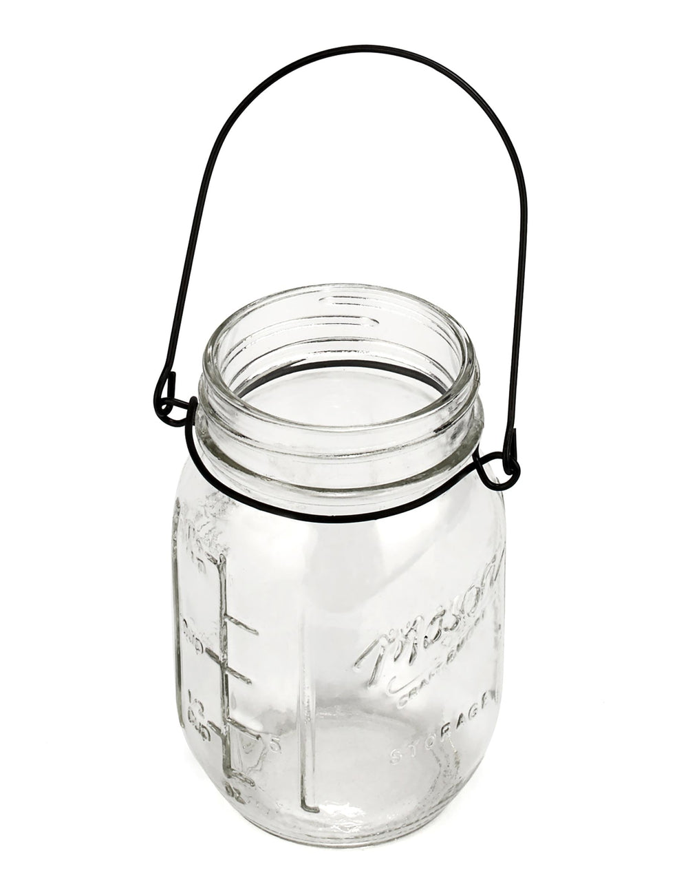 Vase en verre mason jar avec anse noire